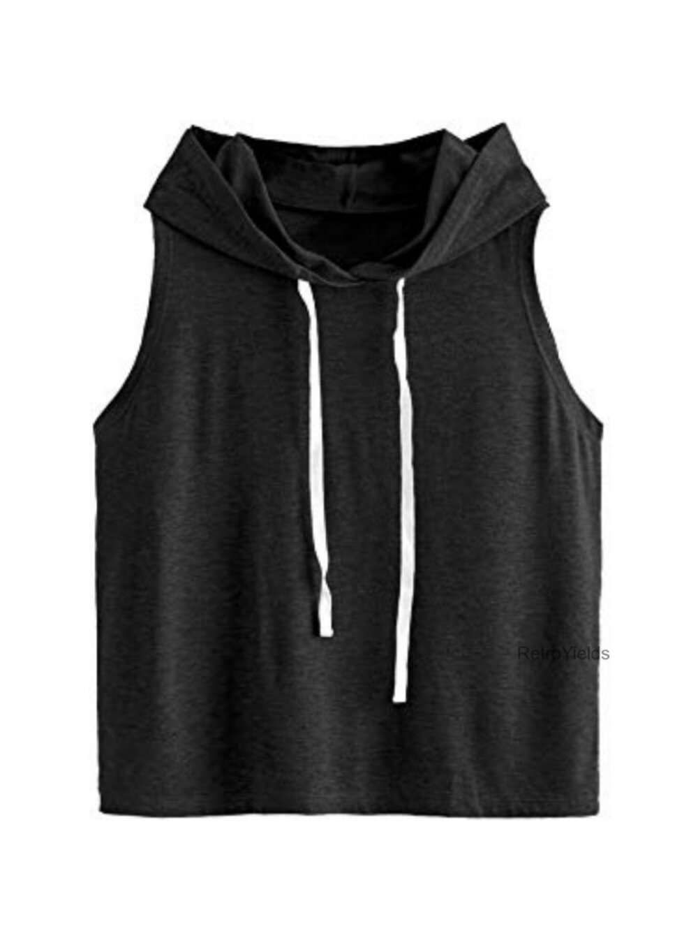 Sleeveless Hooded Athletic Tank Top Drawstring Workout Shirt